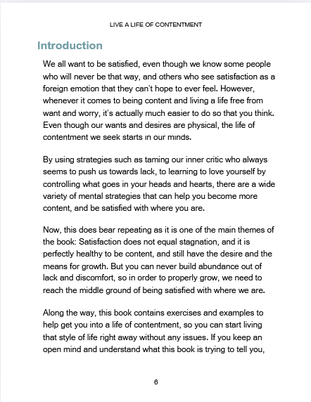 Live A Live Of Contentment